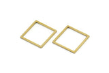 Brass Square Charm, 24 Raw Brass Square Connectors (16x1x0.80mm) A3844