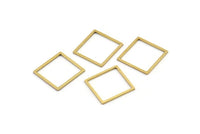 Brass Square Charm, 24 Raw Brass Square Connectors (16x1x0.80mm) A3844