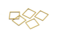 Brass Square Charm, 24 Raw Brass Square Connectors (16x1x0.80mm) A3844