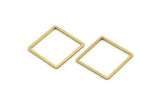 Brass Square Charm, 24 Raw Brass Square Connectors (18x1x0.80mm) A3843