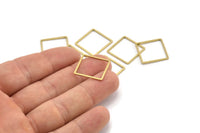 Brass Square Charm, 24 Raw Brass Square Connectors (18x1x0.80mm) A3843