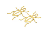 Brass Bug Pendant, 8 Raw Brass Insect Charms With 1 Hole, Pendants (37x29x0.60mm) A3176