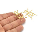 Brass Bug Pendant, 8 Raw Brass Insect Charms With 1 Hole, Pendants (37x29x0.60mm) A3176