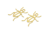 Brass Bug Pendant, 12 Raw Brass Insect Charms With 1 Hole, Pendants (29x23x0.60mm) A3175