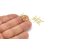 Brass Bug Pendant, 24 Raw Brass Insect Charms With 1 Hole, Pendants (23x18x0.60mm) A3173