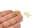 Brass Bug Pendant, 24 Raw Brass Insect Charms With 1 Hole, Pendants (23x18x0.60mm) A3173