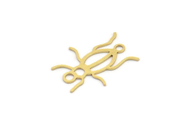 Brass Bug Pendant, 24 Raw Brass Insect Charms With 2 Holes, Pendants (23x18x0.60mm) A3172