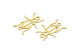 Brass Bug Pendant, 24 Raw Brass Insect Charms With 2 Holes, Pendants (23x18x0.60mm) A3172