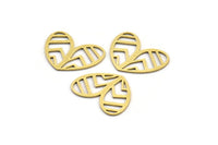 Brass Heart Charm, 24 Raw Brass Heart Connectors, Findings (14x19x0.60mm) A3271