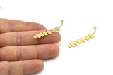 Brass Leaf Charm, 12 Raw Brass Leaf Charms With 1 Loop, Charm Pendants (41x7x0.60mm) A3260