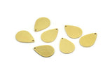 Brass Drop Charm, 24 Raw Brass Drop Charms With 1 Hole, Earrings, Findings (13x9x0.60mm) A3191