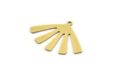 Brass Sun Charm, 12 Raw Brass Rising Sun Flag Shaped Charms With 1 Loop, Earring Findings (20x28x0.60mm) A3357