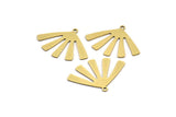 Brass Sun Charm, 12 Raw Brass Rising Sun Flag Shaped Charms With 1 Loop, Earring Findings (20x28x0.60mm) A3357