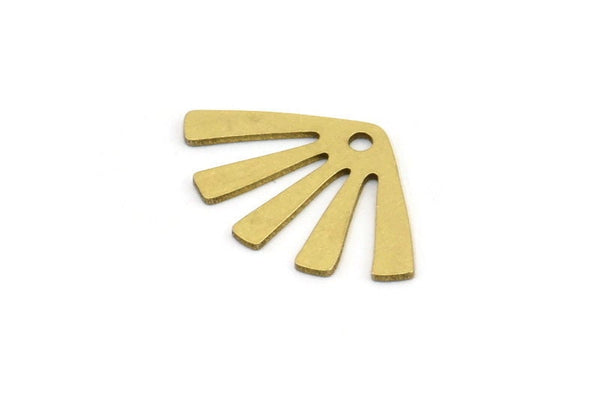 Brass Sun Charm, 12 Raw Brass Rising Sun Flag Shaped Charms With 1 Hole, Earring Findings (14x22x0.60mm) A3308