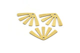 Brass Sun Charm, 12 Raw Brass Rising Sun Flag Shaped Charms With 1 Hole, Earring Findings (16x25x0.60mm) A3355