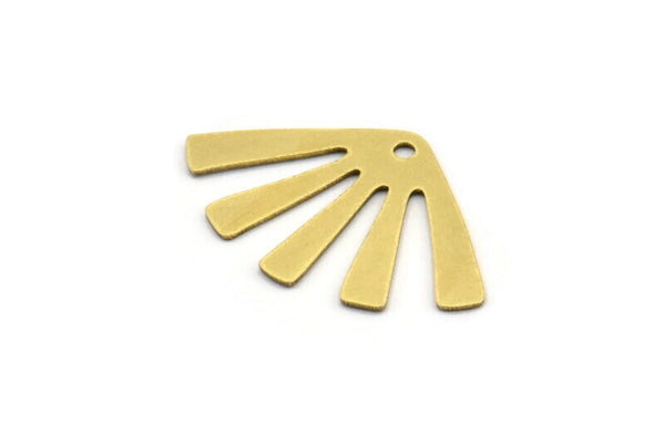 Brass Sun Charm, 10 Raw Brass Rising Sun Flag Shaped Charms With 1 Hole, Earring Findings (18x28x0.60mm) A3310