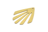 Brass Sun Charm, 6 Raw Brass Rising Sun Flag Shaped Charms With 1 Hole, Earring Findings (36x28x0.60mm) A3351