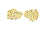 Pirinç Monstera Tılsımı, 1 Halkalı 4 Ham Pirinç Monstera Yaprağı Tılsımı, Küpe Aksesuarları, Kolye Uçları (37x40x0,60 mm) A3305