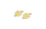 Brass Cactus Charm, 24 Raw Brass Cactus Charms With 2 Hole (15x9x0.90mm) M03372