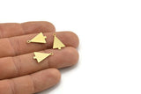 Brass Triangle Charm, 24 Raw Brass Triangle Charms With 1 Loop (17x11x0.60mm) A3226