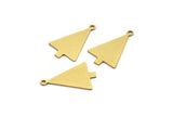 Brass Triangle Charm, 24 Raw Brass Triangle Charms With 1 Loop (20x13x0.60mm) A3225