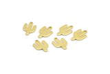 Brass Cactus Charm, 24 Raw Brass Cactus Charms With 1 Hole (14x9x0.90mm) M03371