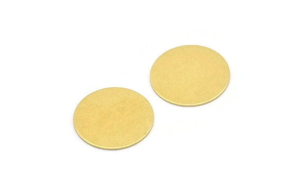 Brass Round Blank, 24 Raw Brass Stamping Blank, Stamping Tags (14x0.45mm) A3142