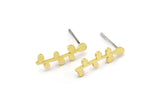 Pirinç Yaprak Küpe, 12 Ham Pirinç Yaprak Küpe, Bulgular (18x6x1mm) A3530