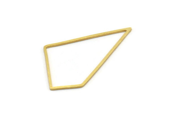 Brass Triangle Charm, 10 Raw Brass Triangle Connectors, Rings, Charms (41x23x0.80mm) A3846