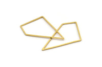 Brass Triangle Charm, 10 Raw Brass Triangle Connectors, Rings, Charms (41x23x0.80mm) A3846