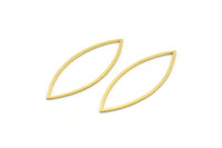 Brass Marquise Ring, 24 Raw Brass Marquise Ring, Connector, Charms (15x39x0.80mm) A3847
