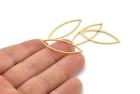 Brass Marquise Ring, 24 Raw Brass Marquise Ring, Connector, Charms (13x36x0.80mm) A3848