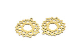 Brass Flower Charm, 8 Raw Brass Flower Charms With 1 Loop, Charm Pendants (28x26x0.60mm) A3255
