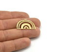 Semi Circle Charm, 8 Raw Brass Semi Circle Irregular Shaped Charms With 1 Loop, Pendant Charms (20x28x0.60mm) A3330