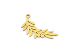 Brass Leaf Charm, 24 Raw Brass Leaf Charms With 1 Loop, Charm Pendants (23x8x0.60mm) A3313