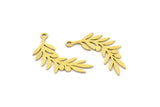 Brass Leaf Charm, 24 Raw Brass Leaf Charms With 1 Loop, Charm Pendants (23x8x0.60mm) A3313
