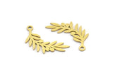 Brass Leaf Charm, 24 Raw Brass Leaf Charms With 1 Loop, Charm Pendants (19x7x0.60mm) A3312