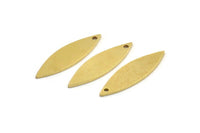 Brass Marquise Charm, 12 Raw Brass Marquise Charms With 1 Hole (27x8x1mm) A3864