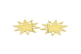 Brass Star Earring, 4 Raw Brass Star Shaped Stud Earrings (30x29x0.60mm) A3380