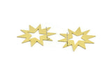 Brass Star Earring, 6 Raw Brass Star Shaped Stud Earrings (30x29x0.60mm) A3373