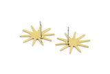 Brass Star Earring, 8 Raw Brass Star Shaped Stud Earrings (21x20x0.60mm) A3383