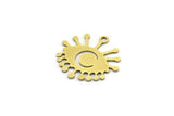 Brass Eye Charm, 12 Raw Brass Crescent Moon Charms With 1 Loop (18x17x0.60mm) A3185