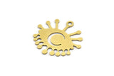 Brass Eye Charm, 12 Raw Brass Crescent Moon Charms With 1 Loop (23x22x0.60mm) A3207