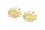 Brass Eye Charm, 12 Raw Brass Crescent Moon Charms With 1 Loop (23x22x0.60mm) A3207