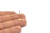 Küpe Çivisi, 12 Ham Pirinç - Bulut Şeklinde Çivili Küpeler - Pirinç Küpeler - Küpeler (5x0,60 mm) A3381