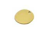 Brass Round Charm, 12 Raw Brass Irregular Shaped Round Charms With 1 Hole, Pendant Charms (14x0.60mm) A3219