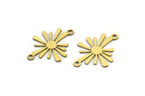 Brass Sun Connector, 24 Raw Brass Sun Connectors With 2 Loops, Charm Pendants (20x15x0.60mm) A3294