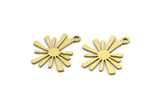 Brass Sun Charm, 24 Raw Brass Sun Charms With 1 Loop, Charm Pendants (18x15x0.60mm) A3293