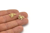 Brass Sun Charm, 24 Raw Brass Sun Charms With 1 Loop, Charm Pendants (18x15x0.60mm) A3293