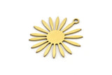 Brass Flower Charm, 12 Raw Brass Flower Charms With 1 Loop, Charm Pendants (25x22x0.60mm) A3325
